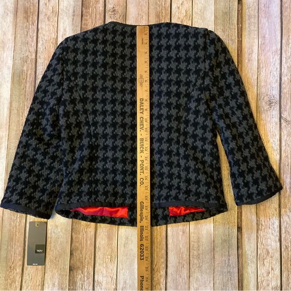 NWT Mossimo Tweed Wool Blend Grey & Black M Lined Blazer Hook Closure - Picture 7 of 9